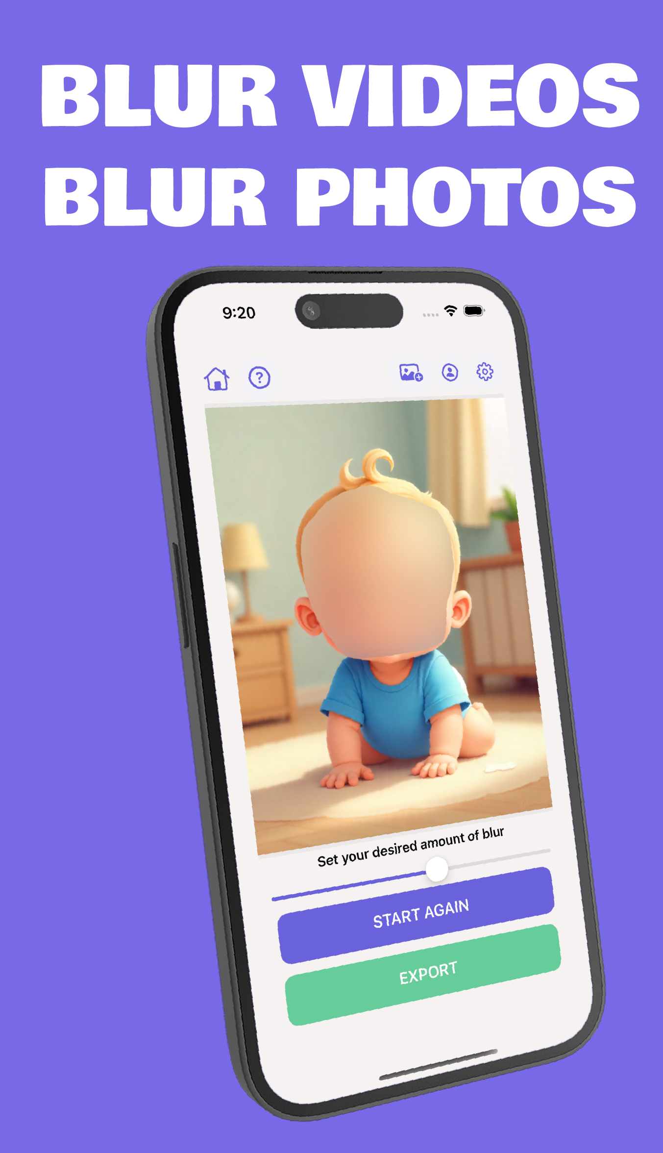 Blur Your Bub feature: blur videos and photos to protect baby privacy